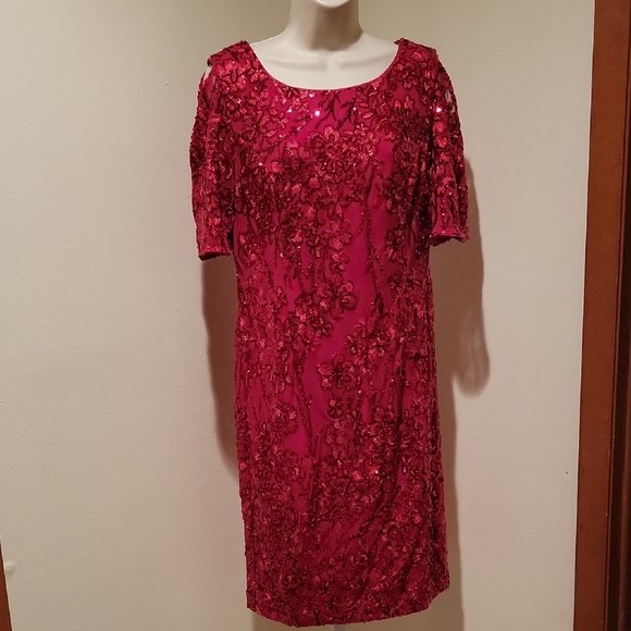 Alex Evenings Dresses & Skirts - ALEX EVENINGS RED SEQUIN SHEATH DRESS